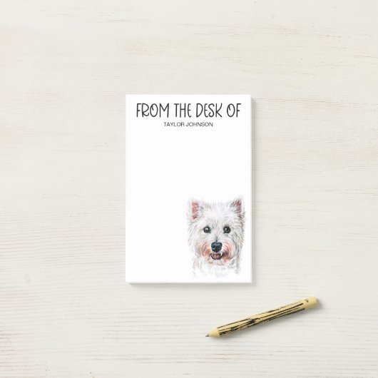 Notes post-it de Westie Lover (Sur un bureau)