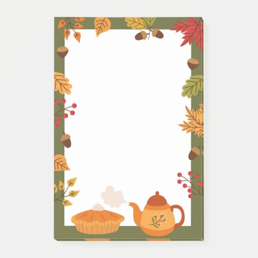 Notes post-it des éléments d'automne (Devant)