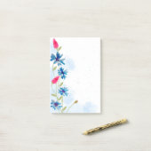 Notes post-it des fleurs d'aquarelle (Sur un bureau)