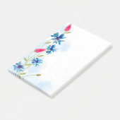 Notes post-it des fleurs d'aquarelle (Incliné)