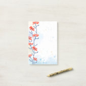 Notes post-it des fleurs d'aquarelle (Sur un bureau)