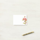 Notes post-it des fleurs d'arbre rose (Sur un bureau)