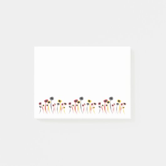 Notes post-it des fleurs rétro (Devant)