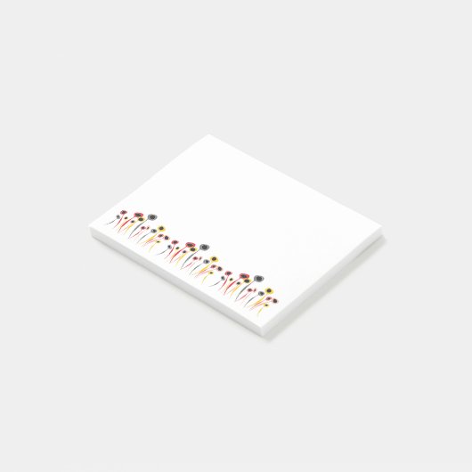 Notes post-it des fleurs rétro (Incliné)