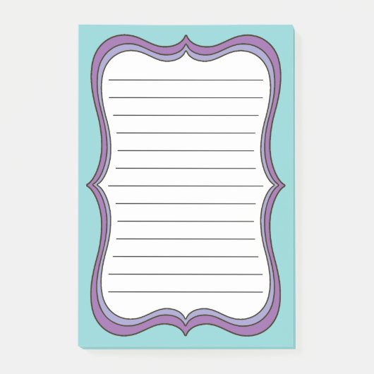 Notes Post-it® des lignes encadrées (Devant)