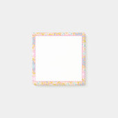 Notes post-it des Motifs de fleurs rose et jaune (Devant)
