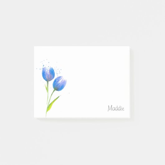 Notes post-it des tulipes violettes bleues (Devant)