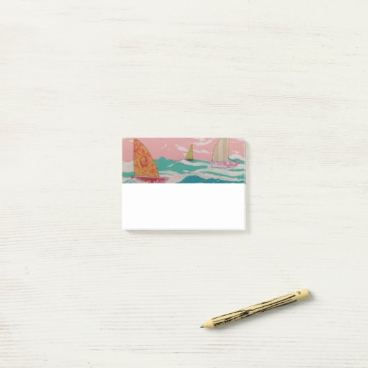 Notes post-it des voiliers (Sur un bureau)