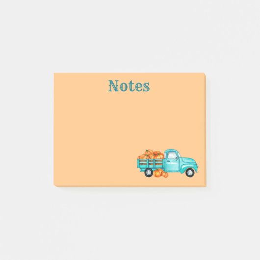 Notes post-it du camion de récolte Citrouille d'au (Devant)