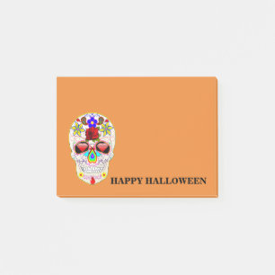 Notes post-it du crâne d'Halloween