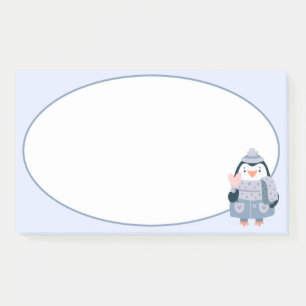 Notes post-it du manchot d'hiver