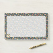 Notes post-it du Motif de fraises Paisley (Sur un bureau)