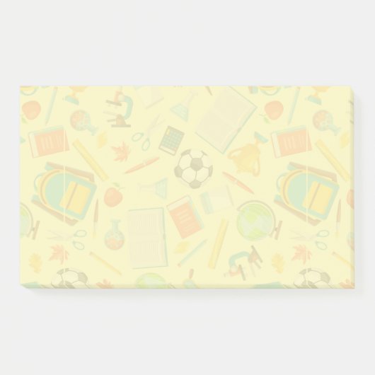 Notes post-it du Motif de l'approvisionnement scol (Devant)