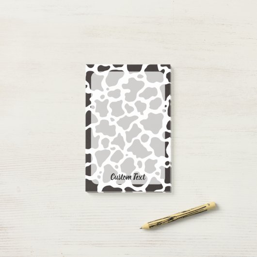 Notes post-it du Motif de vache (Sur un bureau)