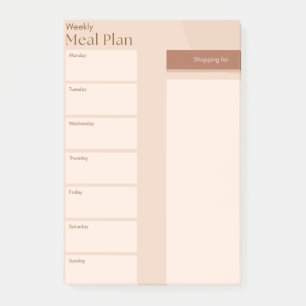 Notes post-it du plan de repas