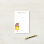 Notes post-it du produit de chocolat d'aquarelle (Sur un bureau)