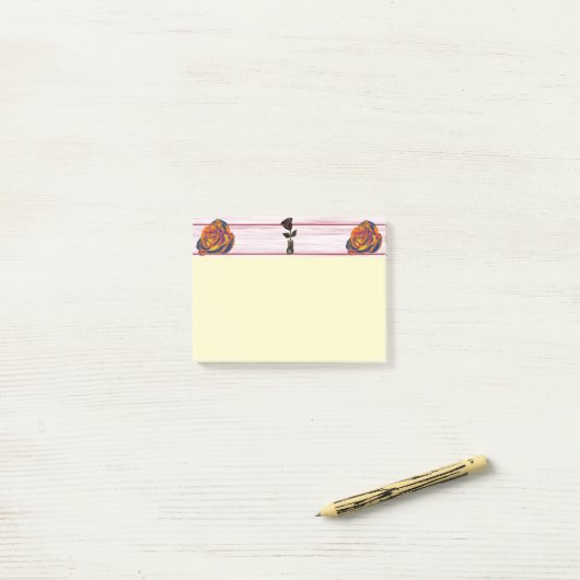 Notes post-it du Rose orange (Sur un bureau)