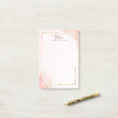 Notes Post-It® Élégantes à Nom Personnalisé (Sur un bureau)