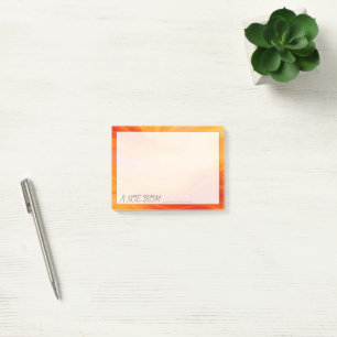 Notes post-it en marbre d'or orange vif