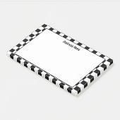 Notes post-it en noir et blanc À damiers classique (Incliné)