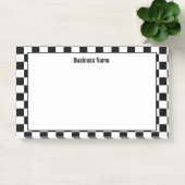 Notes post-it en noir et blanc À damiers classique (Bureau)