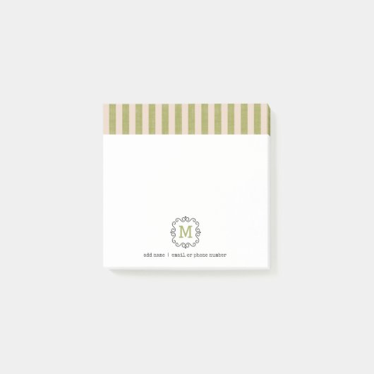 Notes Post-it® en style rétro avec monogrammes per (Devant)