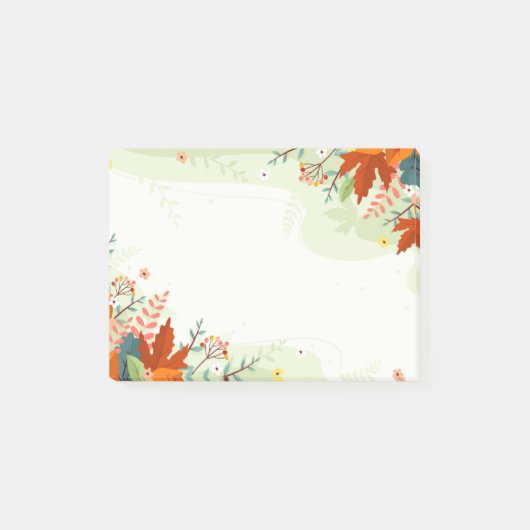 Notes Post-It Feuilles de Couleurs d'Automne (Devant)