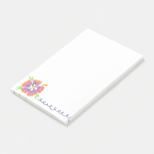 Notes Post-It Fleur d'Hibiscus Joyeuses (Incliné)
