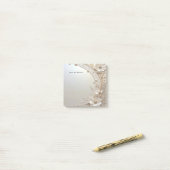 Notes Post-it Fleurs Blanches Modernes Perles (Sur un bureau)