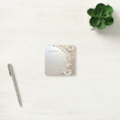 Notes Post-it Fleurs Blanches Modernes Perles (Bureau)