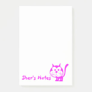 Notes post-it Fuchsia Cat