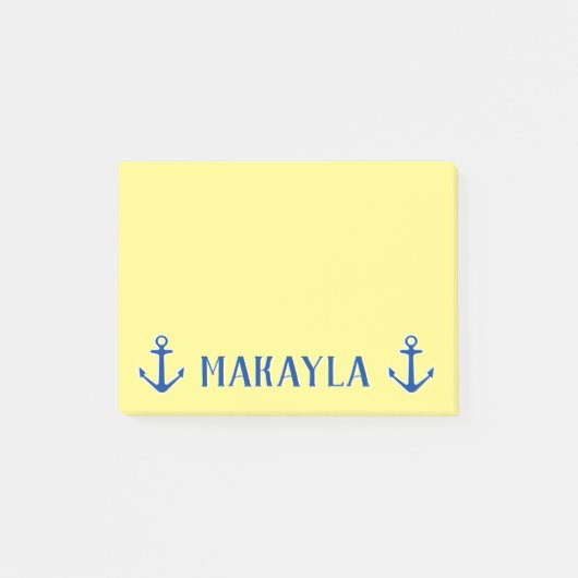 Notes Post-it® jaunes personnalisées avec ancrages (Devant)