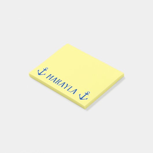 Notes Post-it® jaunes personnalisées avec ancrages (Incliné)