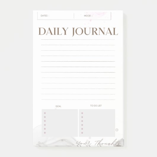 Notes Post-it Journal Quotidien Minimaliste (Devant)