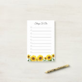 Notes Post-it lignées Choses à faire Tournesols (Sur un bureau)