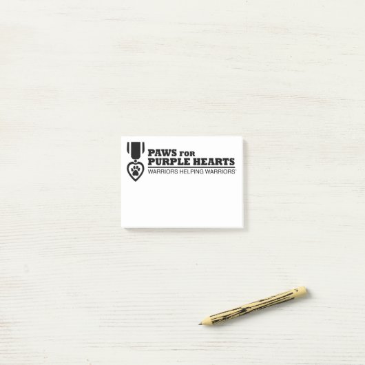 Notes Post-it® - Logo blanc avec noir (Sur un bureau)
