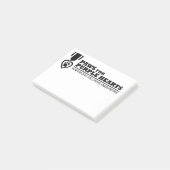 Notes Post-it® - Logo blanc avec noir (Incliné)