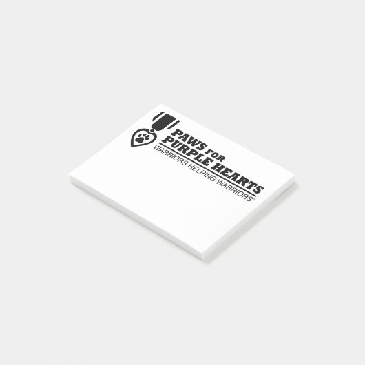 Notes Post-it® - Logo blanc avec noir (Incliné)