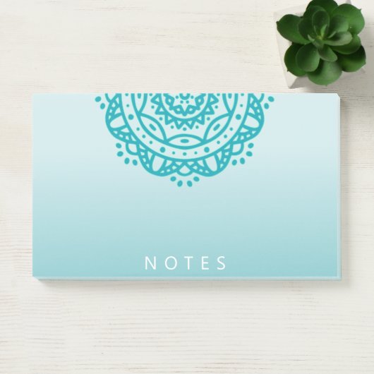 Notes post-it Mandala Ombre turquoise (Bureau)