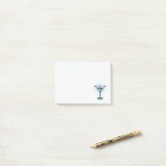 Notes post-it martini en verre (Sur un bureau)