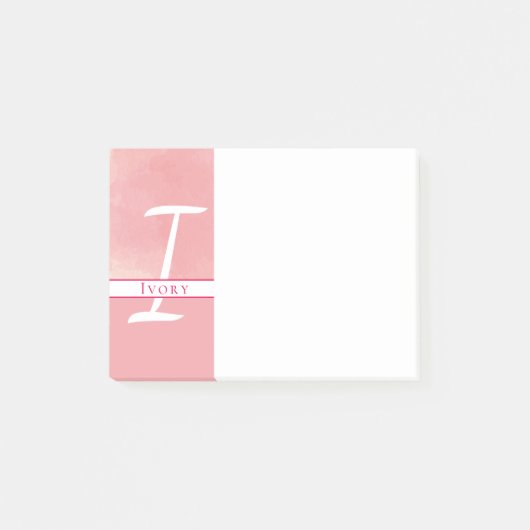 Notes post-it monogramme rose (Devant)