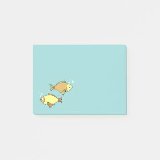 Notes Post-it Motif poisson bleu