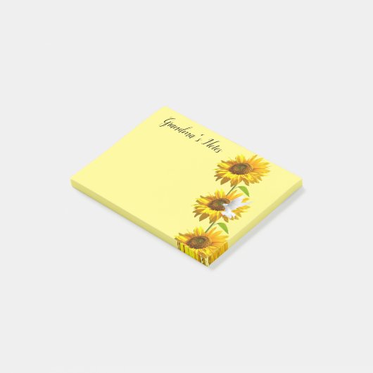 Notes Post-it Notes, Sunflower Dove Floral (Incliné)