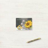 Notes Post-it Notes, Tournesol Fleur Ours Polaire (Sur un bureau)