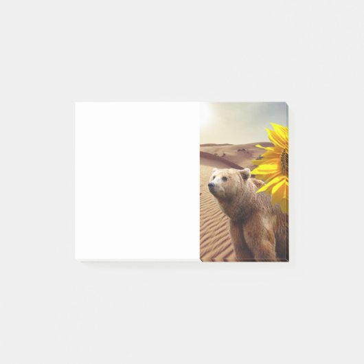 Notes Post-it Notes, Tournesol Ours Polaire Floral (Devant)