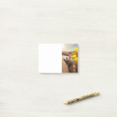 Notes Post-it Notes, Tournesol Ours Polaire Floral (Sur un bureau)