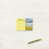 Notes Post-it Notes, Tournesol Ours Polaire Floral (Sur un bureau)
