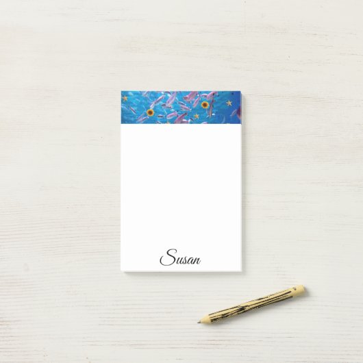 Notes post-it Océan (Sur un bureau)