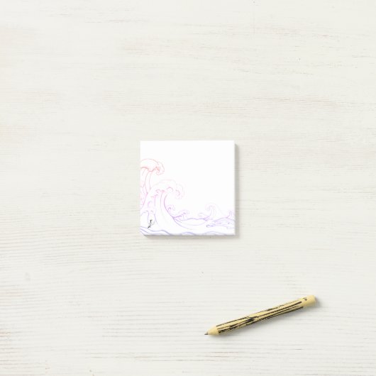 Notes post-it ondulées  (Sur un bureau)
