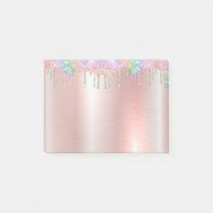 Notes Post-it® Pailletées Or Rose Clair